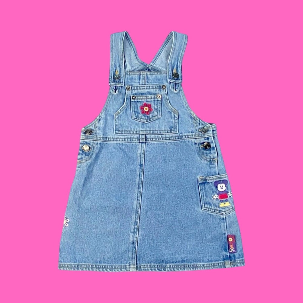 Vintage Mickey & Co Minnie‎ Mouse Denim Overall Dress, Size 6X